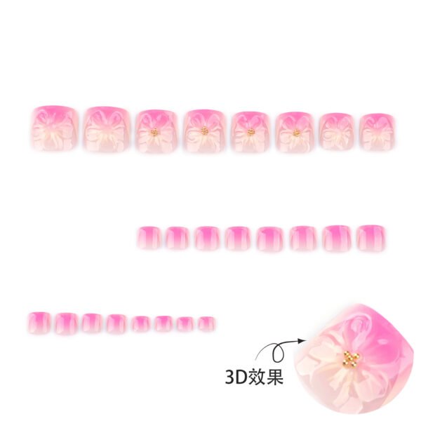 JP3818-Tropical French Toes: Salon-Worthy Pedis in 15 Minutes (3D Florals + Waterproof!) ​​Ditch Salon Prison, Step Into Sandy Confidence​