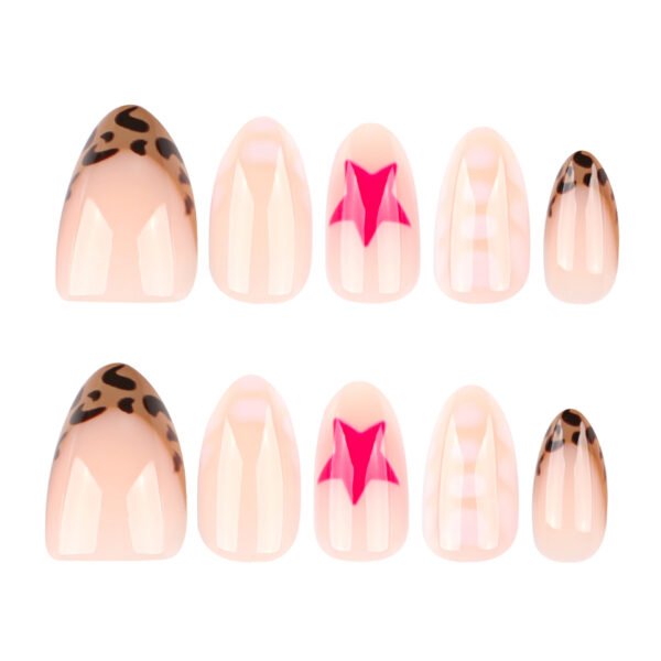 O1CN018Iz5UV2NGHz2lrGFB_!!4234819935-0-cib JP3941✨ Rebel Heart French Tips: Red Star & Leopard Almond Press-Ons | Salon-Free Daring Tired of Salon Handcuffs? Wear Your Wild Side.