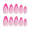 JP3553-Vixen French Almond Press Ons: Red V-Tips, Diamonds & Glitter ​​*Bold & Reusable - 5 Min Power Manicure, No Salon Drama​​*
