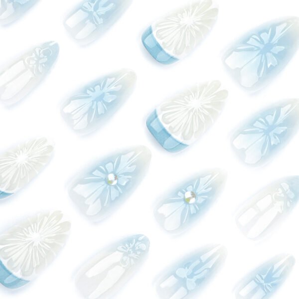 O1CN018cLP6l2NGHuLttzSD_!!4234819935-0-cib JP3425-Azure Dreams: Reusable French Blue Ombré Almond Nails w/ 3D Lemons & Bows (Salon-Grade Fantasy – Zero Hassle)