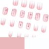 JP3834-Summer Minimalist Magic: Effortless Gradient & Floral Square Nails (Reusable & Waterproof)