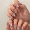 JP3622-Effortless Autumn Elegance: French Cat Eye Toes in Cloud Grey 🌫️ (Reusable Salon Luxury at Home!)