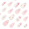 JP3915-Bonbon Brilliance Almonds: Strawberry Bow Press-Ons | Irresistible Parisian Sweetness ​​Salon Cuteness Crumbling? Your Joy Blooms in 9 Minutes.​