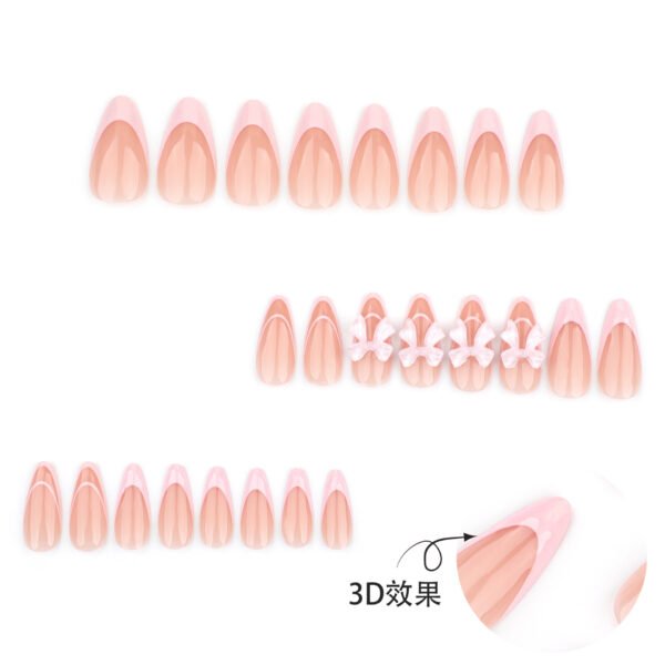 O1CN019dn71w2NGHvdcDy8B_!!4234819935-0-cib JP3602-Dainty Dream Nails: Reusable Pink French Tips w/ 3D Crystal Bows ✨