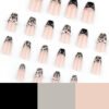 JP3595-​​Rebel French Tips: Ballet-Length Press-Ons with Leopard Spark & Salon-Free Swagger​
