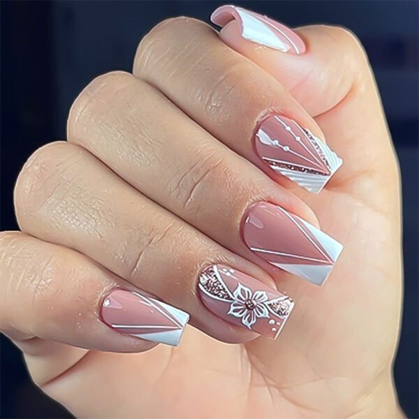 O1CN01AKDAdc2NGHy3JTcZm_!!4234819935-0-cib JP3769-Luxe French Tip Press On Nails | 3D Floral Design, Reusable & Waterproof (Salon Alternative!) Transform Your Nails Instantly: French White Perfection Meets Artisan Florals