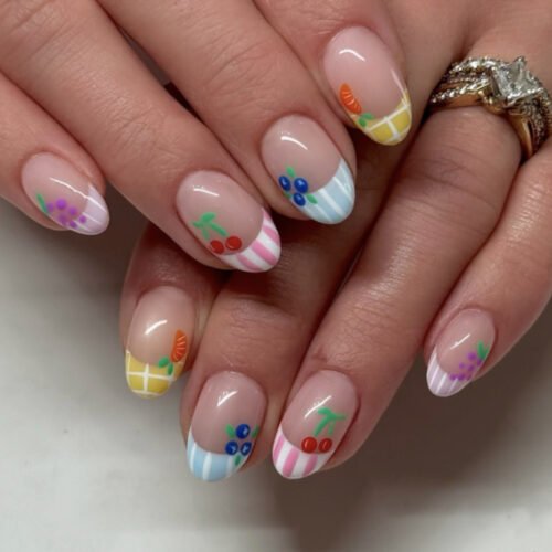 JP3963-Adorably Juicy: Fruity Short & Sweet Press-On Nails (Reusable & Waterproof!)