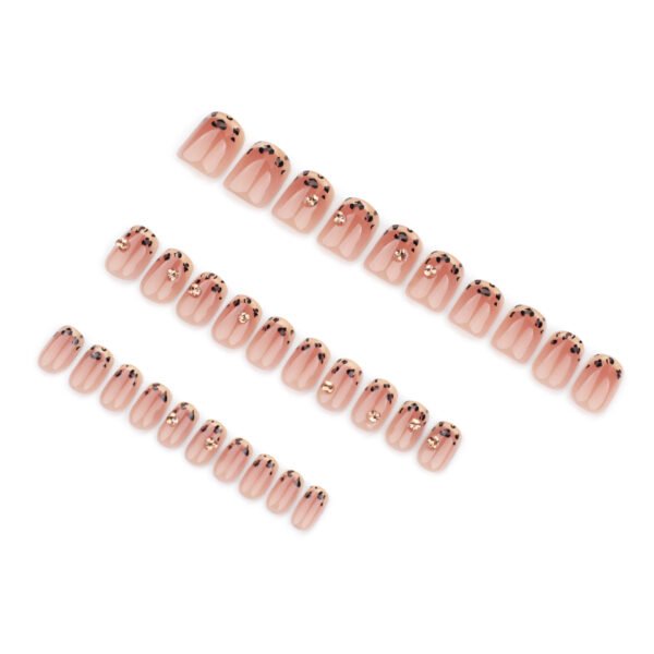 GN042-Maillard French Leopard Press-On Nails | 30-Piece Luxury Salon Alternative ​​Cocoa-Caramel Elegance Meets Wild Sophistication​