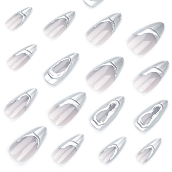O1CN01AwCadB2NGHtWfTK1P_!!4234819935-0-cib JP3442-French Almond Mirror Chrome Nails | 3D Silver Mirror Press Ons | Bestselling Salon Alternative