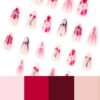 JP3781-❤️‍🔥 ​​Midnight Bloom Alert: Red Ombré Petal French Almond Press-Ons​​ (Reusable & Waterproof!) — Salon’s Worst Nightmare