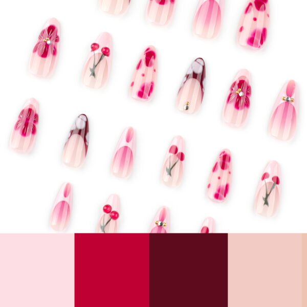 O1CN01AxXRyC2NGHxi0ODyh_!!4234819935-0-cib JP3781-❤️🔥 Midnight Bloom Alert: Red Ombré Petal French Almond Press-Ons (Reusable & Waterproof!) — Salon’s Worst Nightmare