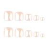 JP3705-​Barefoot Luxury: Reusable Pearl French Tip Toenails for Salon-Free Sophistication​