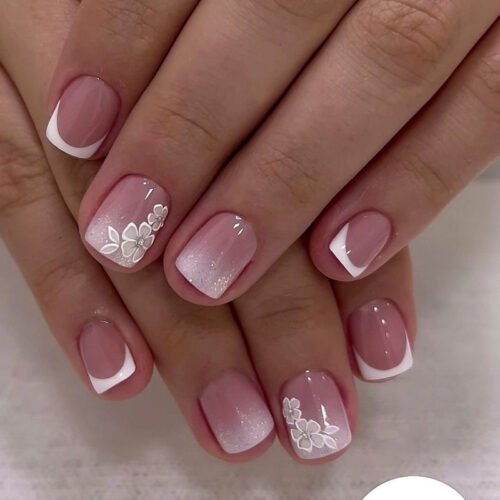JP3835-Summer French Florals: Effortless Pedicure Perfection in 15 Minutes (Reusable & Waterproof!) ​​Salon-Worthy Toes Without the Salon Sentence​