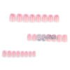 JP3658-Effortlessly Bold French Tips: Reusable Metal Bow Nails w/ Bling ✨