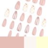 JP3689-Instant Diamond French Tips? Effortless Almond Nails with Hidden Hearts (Reusable & Waterproof)