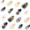 JP3788-Noir Floral French Press-Ons: Salon-Perfect Nails In Minutes, Not Hours (Reusable, Waterproof & Pain-Free!) ​​Tired of Salon Struggles?​