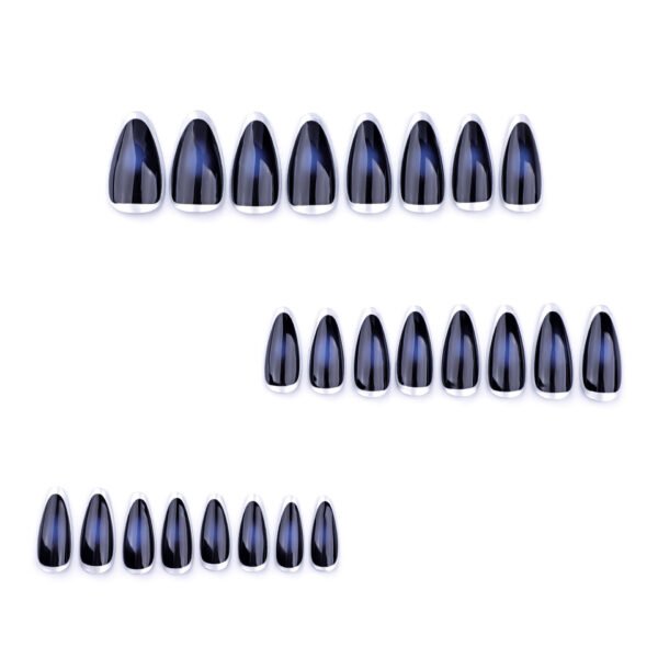 O1CN01C1Bjyq2NGHv0YGCvL_!!4234819935-0-cib JP3566-🌌 Event Horizon Almonds: Icy Hoop French Tips on Spilled-Ink Velvet ✨ Reusable • Waterproof • Office-to-Rave Pro