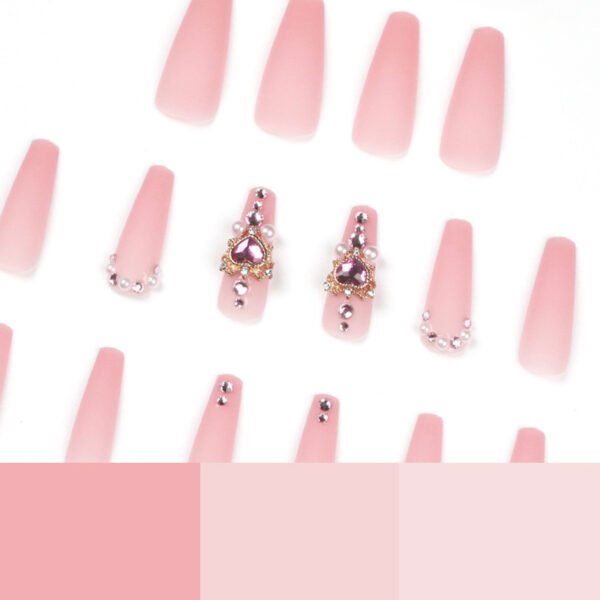 O1CN01C2FX9C2NGHfZ6J5kN_!!4234819935-0-cib JP1699-Indulge in Effortless Luxury: Long Reusable Coffin False Nails French Tip (Nude Pink, Pearls, Diamonds)