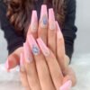 JP1087-✨ Ocean Blue Diamond Ballet Press-Ons: Waterproof French Elegance, Reusable & Dazzling For Confident Dreamers, Busy Professionals & Ballerina Souls – Salon-Grade Glam in Minutes!