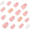 JP3713-Elevated French Nails: 3D Sunflower Minimalism | Reusable Salon-Grade Press-Ons ​​Understated Luxury Reborn: Effortless Garden Elegance at Your Fingertips​