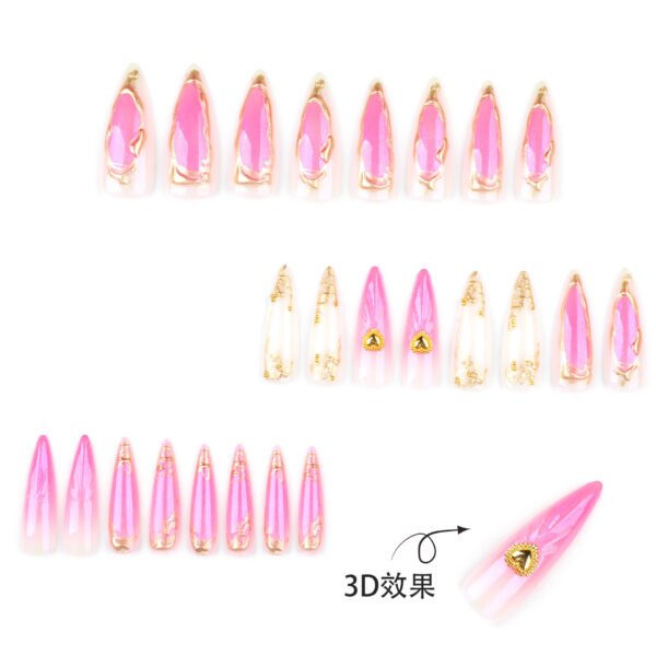 O1CN01Cqntrh2NGHxvxq1UL_!!4234819935-0-cib JP3851-Chrome Ombre Stiletto Press-Ons with 3D Crystal Drops | Reusable & Waterproof