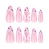 JP3858-Strawberry Fields Almond Nails | 3D Bow & Berry French Tips | Waterproof Cottagecore Press-Ons​​  ​​Subtitle:​​ Salon-Grade Whimsy That Survives Farmers' Markets & Flower Crowns