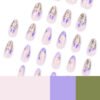 JP3760-✨ Blossom in Minutes: Effortless French Lavender Almond Nails ✨ (Reusable, Waterproof & Insta-Famous!)