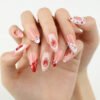 JP3740-✨ Strawberry Crème Press-Ons: Your Instant Summer Sweetheart Manicure 🍓💕