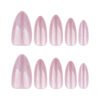JP3727- French Almond Press On Nails | Sweet Pink Cat Eye Reusable Gel Nails | Salon Alternative​