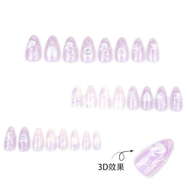 O1CN01EEEfJQ2NGHypzQevR_!!4234819935-0-cib JP3886-Luxury French Manicure Press Ons | Reusable 3D Swan & Bow Designs (Short Almond)
