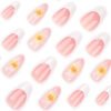 JP3315-Sunshine on Demand: Reusable White French Almond Nails w/ 3D Sunflowers​​ (Salon-Grade Joy Without the Wait or Damage)
