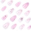 JP3888-✨ ICONIC SPARKLE ALMONDS: Reusable Glam French Tips | Hearts, Bows & Dazzle Salon-Free ​​Salon Rhinestones Crumbling? Dominate Dazzle in 9 Minutes.​