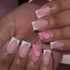 JP3892-Elegant French Floral Press-On Nails: Summer-Ready, Salon-Grade Beauty in Minutes​​  ​​Reimagine Your Nail Routine​