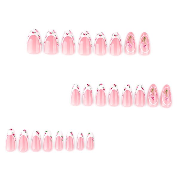 O1CN01FYkase2NGHyBBrGbT_!!4234819935-0-cib JP3784-Provençal Almond Press Ons | Tulip French Manicure - Reusable Spring Nails (Waterproof Short) Subtitle: Bloom Where You're Planted 💐 Salon-Grade Garden Elegance in 8 Minutes Flat (Hero Image: Soft light on short almond nails w/ tulip art beside freshly-cut garden tulips + vanilla latte)