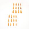 JP1313-Sunset Glam at Your Fingertips: Extra Long Reusable Coffin Press Ons - Vibrant Orange French Tip with Diamonds
