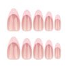 JP3390-Effortless Chic: Reusable Pink French Almond Nails w/ Subtle 3D Blossoms​​ (Salon Precision Meets Morning Rush Reality)