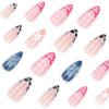 JP3968-Luxurious French Tip Crocodile Texture Press-On Nails: Your Salon Look, Reusable & Ready in Minutes