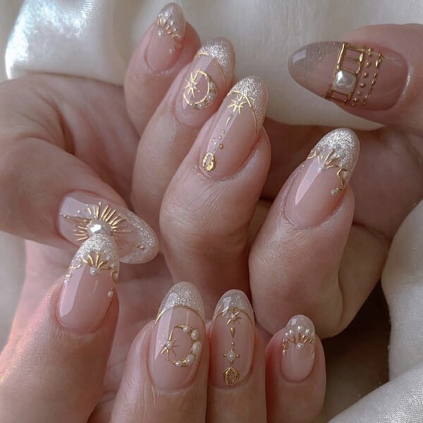O1CN01FsrLn22NGHyExuI1D_!!4234819935-0-cib JP3650🌙 Celestial French Tips: Reusable Star & Moon Press On Nails with Nebula Glow (Waterproof & Salon-Slaying) ✨ Become Your Own Constellation: 10-Minute Cosmic Manicure That Outlasts Salons & Reality