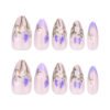 JP3760-✨ Blossom in Minutes: Effortless French Lavender Almond Nails ✨ (Reusable, Waterproof & Insta-Famous!)
