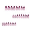 JP3733-Scarlet Sweetheart French Nails 🍒 Kissed by Diamonds & Velvet Bows​​ Survives 3am espresso spills & pool parties. Reusable ’til Christmas.