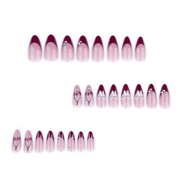 O1CN01G01qwk2NGHxIV8T8s_!!4234819935-0-cib JP3733-Scarlet Sweetheart French Nails 🍒 Kissed by Diamonds & Velvet Bows​​ Survives 3am espresso spills & pool parties. Reusable ’til Christmas.