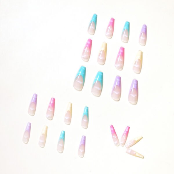 JP1123-Ultimate French Ballet Cloud Press-On Nails: Waterproof, Reusable & Rainbowed Perfection Unlock Effortless Elegance – Salon Results in 3 Minutes. Perfect for Dancers, Busy Queens & Dreamers