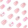 JP3655-Sweet French Kiss Nails | Reusable Pink Lip Print Short Squares
