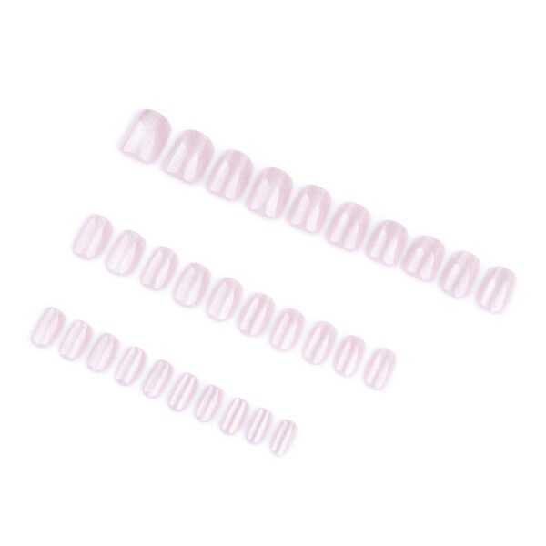 JP3730-💗 Ballet-Ready Radiance in Minutes: Pink French Cat Eye Press-Ons!