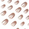 JP2656-Iced Latte French Cat Eye Toes: Hypnotic Silver Flash ✨ (Reusable Chrome Magic!)