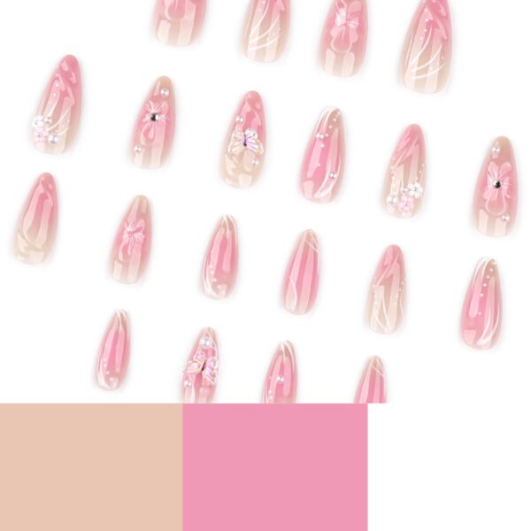 O1CN01GpV7Dz2NGHy4h7v6q_!!4234819935-0-cib JP3865-Blush Almond Bliss: Short 3D Flower Nails for Effortless Romance (Reusable & Waterproof)