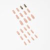 JP1356-✨ Nude Pink Paradise: Extra Long T-Shape Press-Ons - ​​Full Crystal Luxury​​ | Waterproof & Reusable