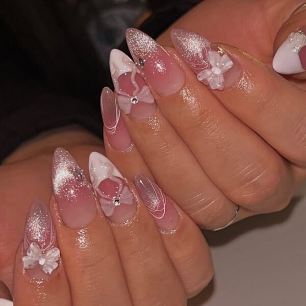 O1CN01Gwc3lk2NGHymT4lue_!!4234819935-0-cib JP3779-Blush French Cat Eye Nails | Salon-Quality Bow Press Ons (Reusable Almond Shape)