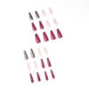 JP1454-Slay the French Tip Game: Plum & Glitter Reusable Almond False Nails | Effortless Salon Glam