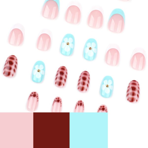 O1CN01HAeFXg2NGHy3hs8xa_!!4234819935-0-cib JP3820-Petite Floral French Press On Nails | Reusable Short Round Nail Art Salon-Worthy Blooms in 90 Seconds – Waterproof & Gentle
